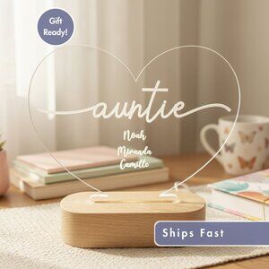 Mother’s Day Personalized Night Light | Custom Gift for Auntie, Titi & Nana